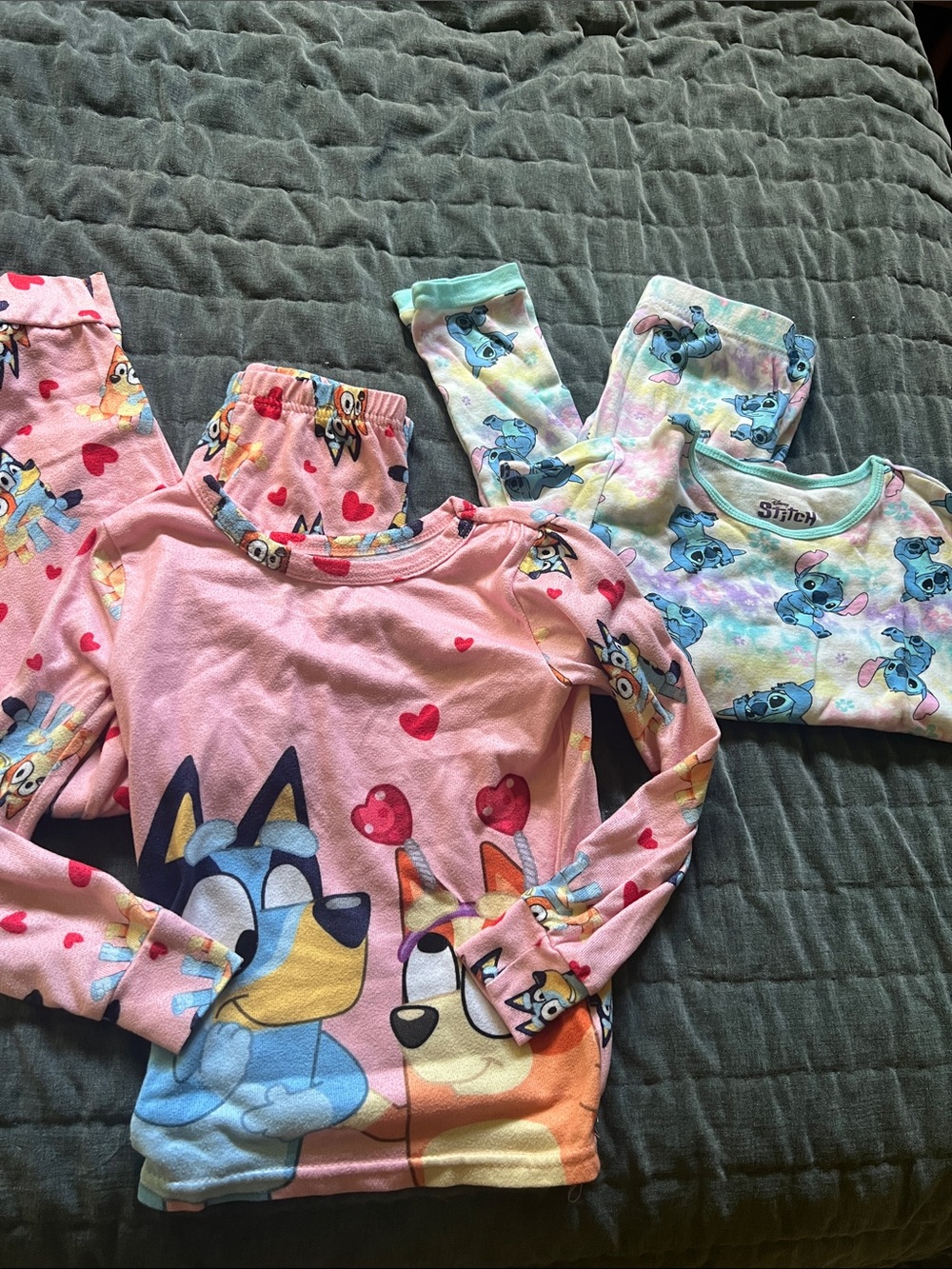 Kids bluey & stitch pj sets.